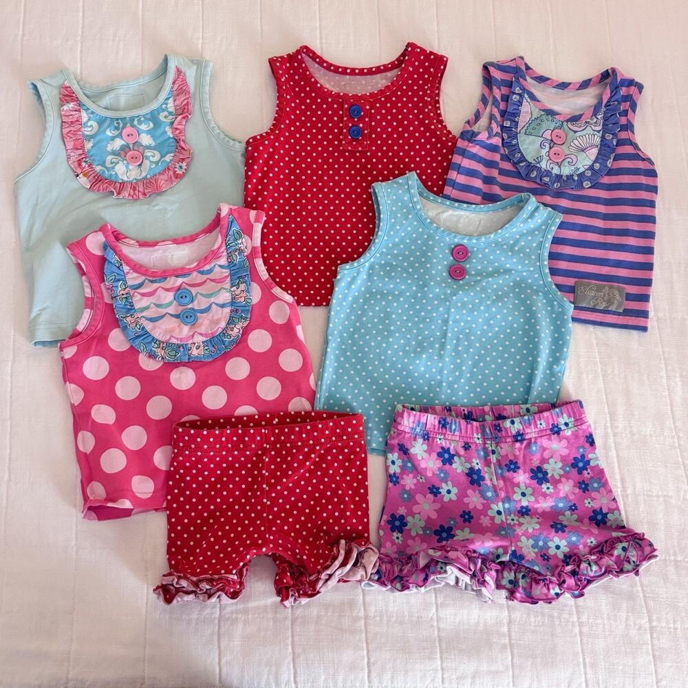 Eleanor Rose Bundle Toddler Girls 2T‎ - 5 Tanks And 2 Shorts. Boutique.